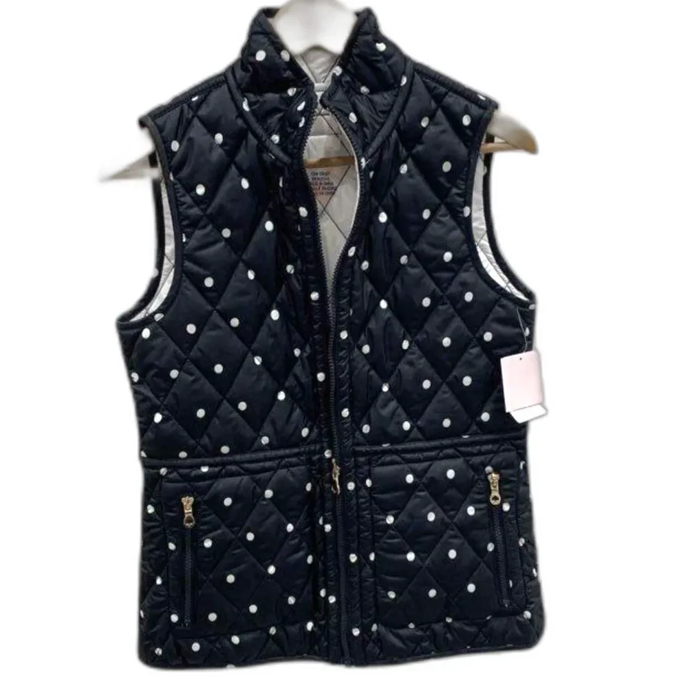 Kate Spade Quilted Reversible Polka Dot Vest - Size XS - NWT